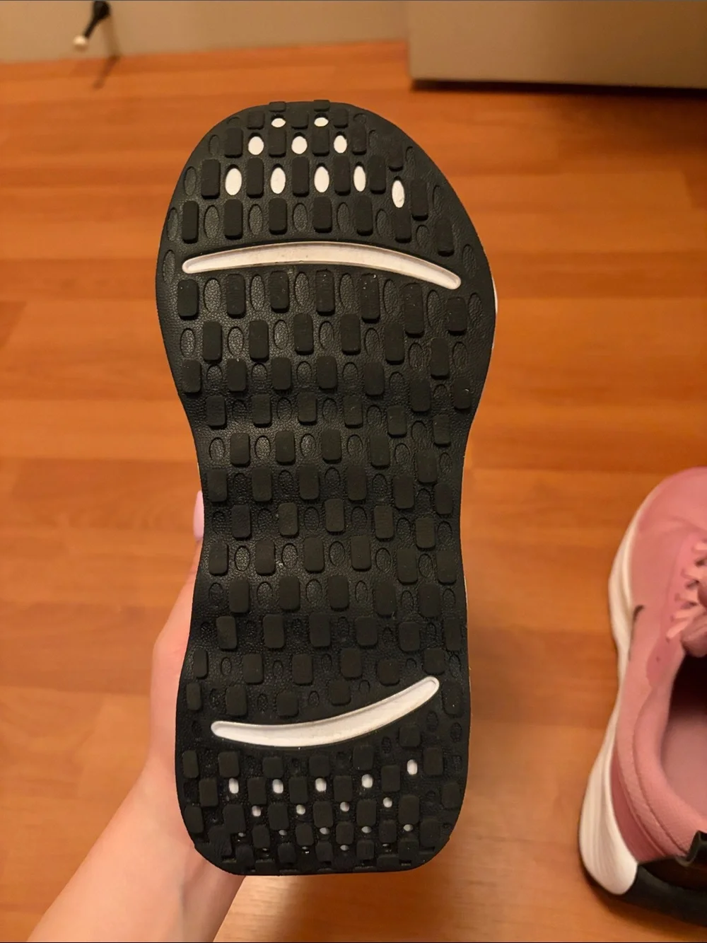 Nike Women's Rose Pink Running Shoes with Black Swoosh